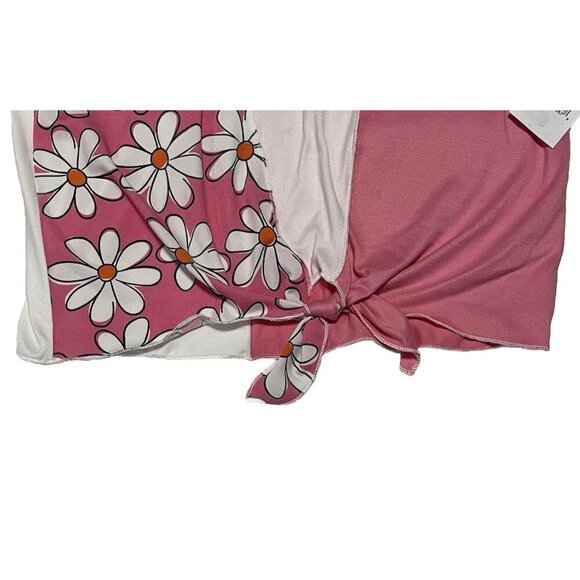New Moa Moa Girls Daisy Floral Pink Short Sleeve Size L Large Made in USA - Picture 4 of 9